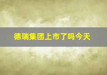 德瑞集团上市了吗今天