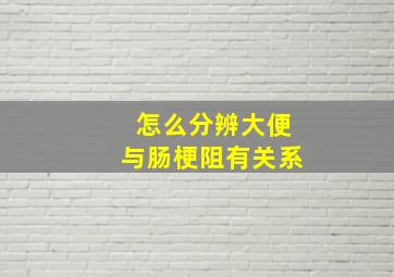 怎么分辨大便与肠梗阻有关系