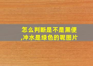 怎么判断是不是黑便,冲水是绿色的呢图片