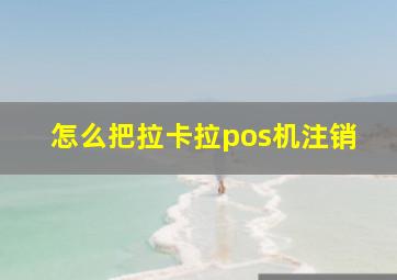 怎么把拉卡拉pos机注销