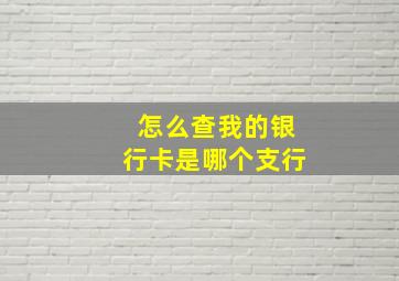 怎么查我的银行卡是哪个支行