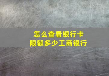 怎么查看银行卡限额多少工商银行