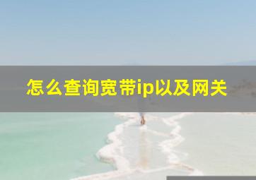 怎么查询宽带ip以及网关