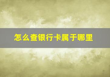 怎么查银行卡属于哪里