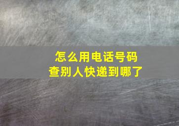 怎么用电话号码查别人快递到哪了