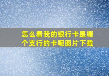 怎么看我的银行卡是哪个支行的卡呢图片下载