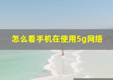 怎么看手机在使用5g网络