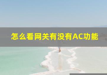 怎么看网关有没有AC功能