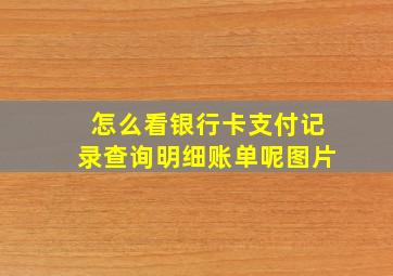 怎么看银行卡支付记录查询明细账单呢图片