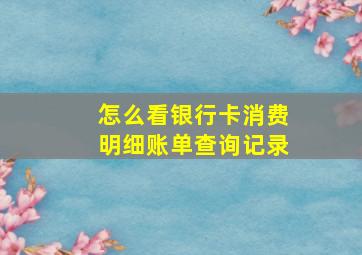 怎么看银行卡消费明细账单查询记录