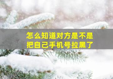 怎么知道对方是不是把自己手机号拉黑了