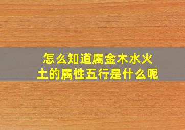 怎么知道属金木水火土的属性五行是什么呢