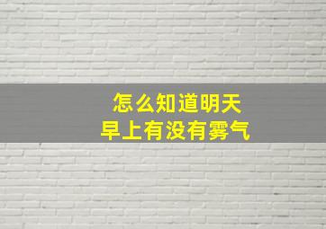 怎么知道明天早上有没有雾气