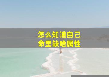 怎么知道自己命里缺啥属性