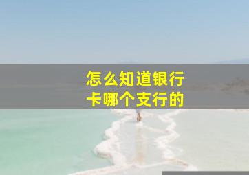 怎么知道银行卡哪个支行的