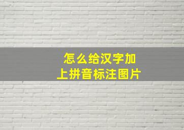 怎么给汉字加上拼音标注图片