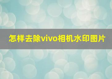 怎样去除vivo相机水印图片