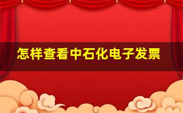 怎样查看中石化电子发票