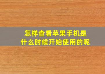 怎样查看苹果手机是什么时候开始使用的呢