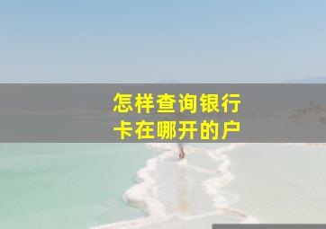 怎样查询银行卡在哪开的户