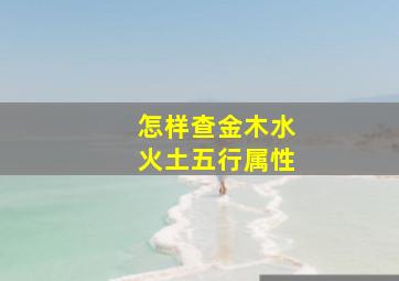 怎样查金木水火土五行属性