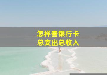 怎样查银行卡总支出总收入