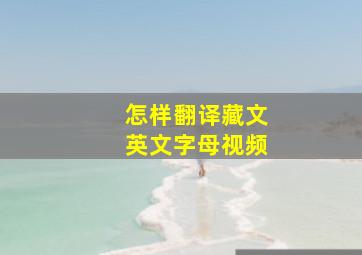 怎样翻译藏文英文字母视频