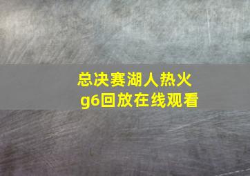 总决赛湖人热火g6回放在线观看