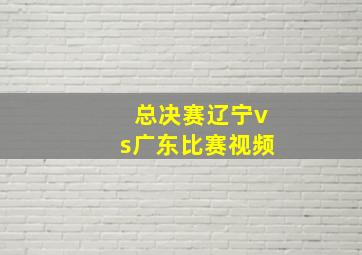 总决赛辽宁vs广东比赛视频