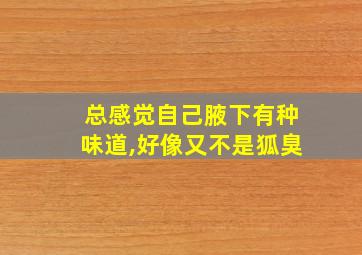 总感觉自己腋下有种味道,好像又不是狐臭