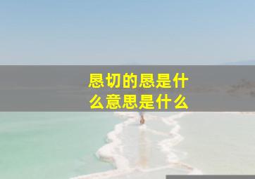 恳切的恳是什么意思是什么