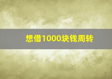 想借1000块钱周转