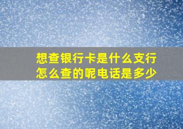 想查银行卡是什么支行怎么查的呢电话是多少