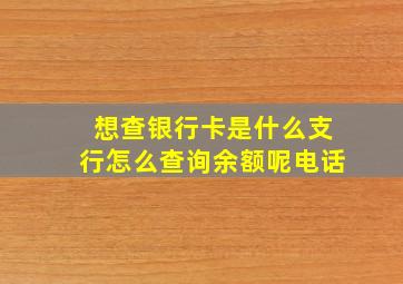 想查银行卡是什么支行怎么查询余额呢电话