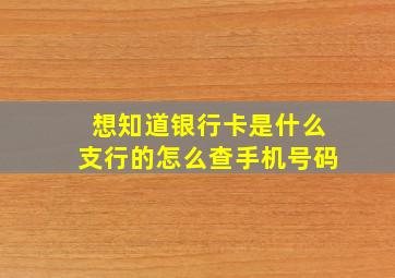 想知道银行卡是什么支行的怎么查手机号码