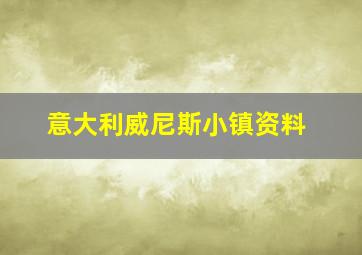 意大利威尼斯小镇资料