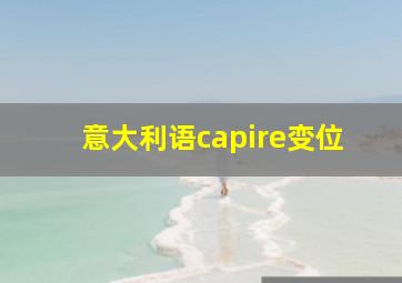 意大利语capire变位