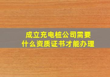 成立充电桩公司需要什么资质证书才能办理