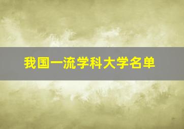 我国一流学科大学名单