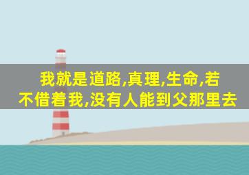 我就是道路,真理,生命,若不借着我,没有人能到父那里去