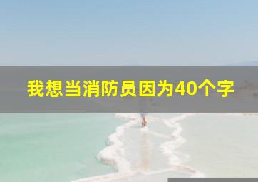 我想当消防员因为40个字