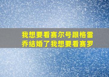 我想要看赛尔号跟格雷乔结婚了我想要看赛罗