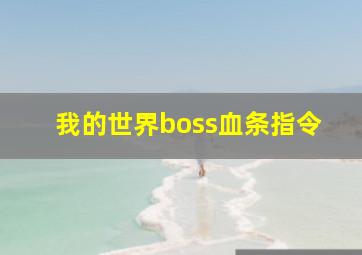 我的世界boss血条指令