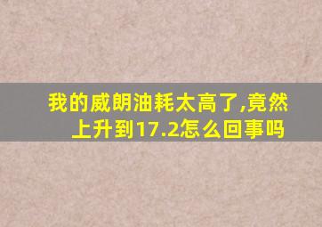 我的威朗油耗太高了,竟然上升到17.2怎么回事吗