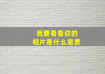 我要看看你的相片是什么意思