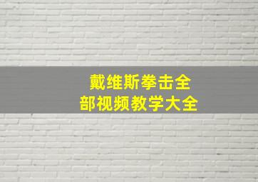 戴维斯拳击全部视频教学大全