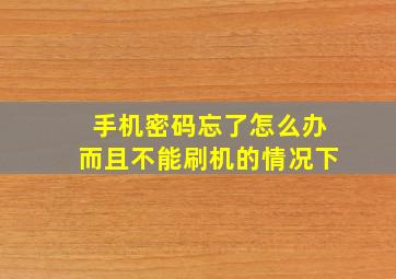 手机密码忘了怎么办而且不能刷机的情况下