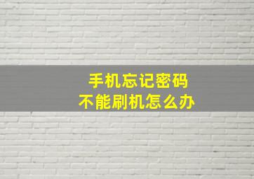 手机忘记密码不能刷机怎么办