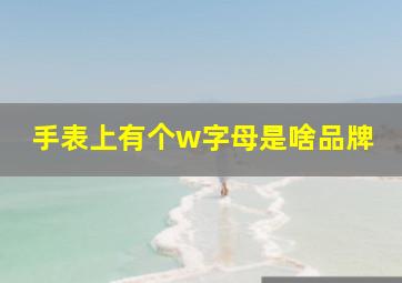 手表上有个w字母是啥品牌