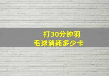 打30分钟羽毛球消耗多少卡